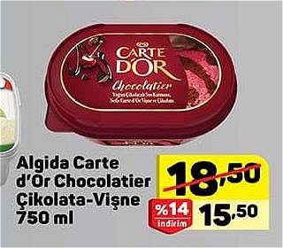 Algida Carte d'Or Chocolatier Çikolata-Vişne 750 ml image