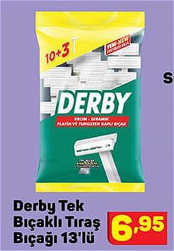 Derby Tek Bıçaklı Tıraş Bıçağı 13'lü image