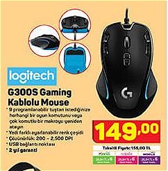 Logitech G300S Gaming Kablolu Mouse  image
