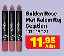 Golden Rose Mat Kalem Ruj Çeşitleri/Adet image