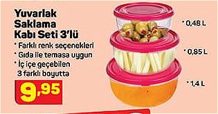 Yuvarlak Saklama Kabı 3'lü image