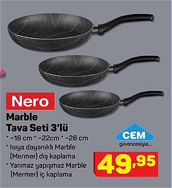 Nero Marble Tava Seti 3'lü image