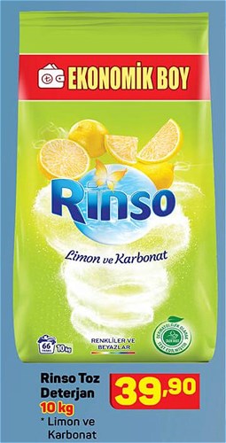 Rinso Toz Deterjan 10 kg Limon ve Karbonat image