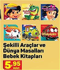 Şekilli Araçlar ve Dünya Masalları Bebek Kitapları/Adet image