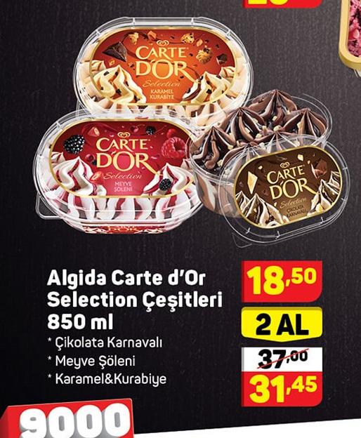 Algida Carte D'or Selection Çeşitleri 850 Ml 2 Adet image