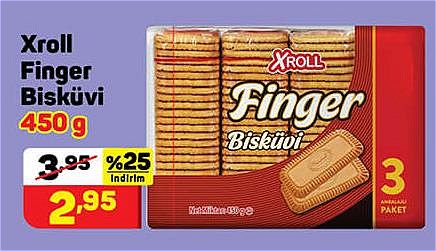 Xroll Finger Biskuvi 450 G Indirimde Market