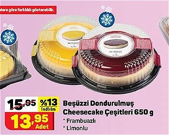 Beşüzzi Dondurulmuş Cheesecake Çeşitleri 650 g image