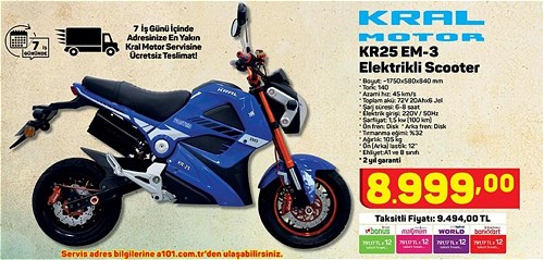 Kral Motor KR25 EM-3 Elektrikli Scooter image