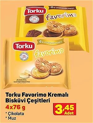 Torku Favorimo Kremalı Bisküvi Çeşitleri 4x76 g image