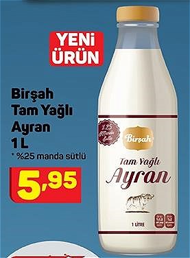 Birşah Tam Yağlı Ayran 1 l image