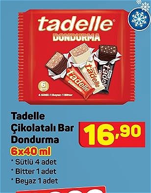 Tadelle Çikolatalı Bar Dondurma 6x40 ml image