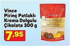 Vince Pirinç Patlaklı Krema Dolgulu Çikolata 300 g image