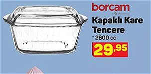 Borcam Kapaklı Kare Tencere 2600 cc image