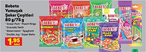 Bebeto Yumuşak Şeker Çeşitleri 80 g/75 g image