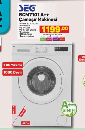 Seg SCM7101 A++ Çamaşır Makinesi image