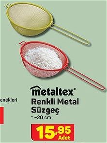 Metaltex Renkli Metal Süzgeç 20 cm image