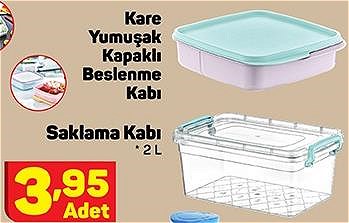 Kare Yumuşak Kapaklı Beslenme Kabı  image