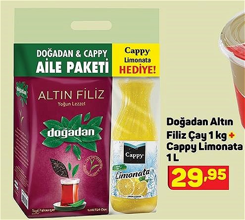 Doğadan Altın Filiz Çayı 1 kg+Cappy Limonata 1 l image