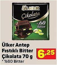 Ülker Antep Fıstıklı Bitter Çikolata 70 g image