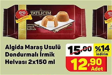 Algida Maraş Usulü Dondurmalı İrmik Helvası 2x150 ml image