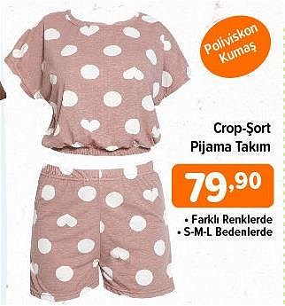 Crop Şort Pijama Takım image