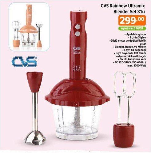 Cvs Rainbow Ultramix Blender Set 3'lü 1700 Watt image