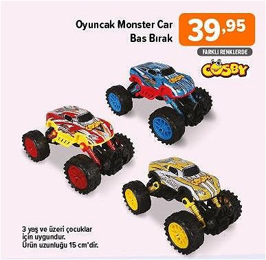 Cosby Oyuncak Monster Car Bas Bırak image