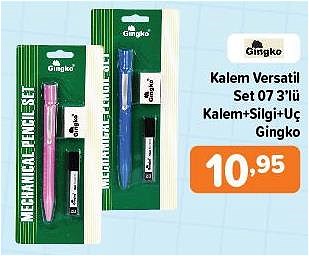 Gingko Versatil Kalem Set 07 3'lü Kalem+Silgi+Uç image