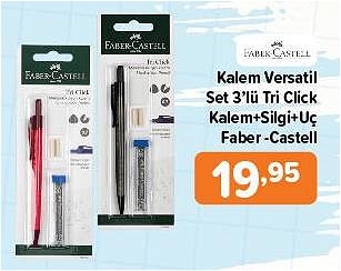 Faber Castell Versatil Kalem Set 3'lü Tri Click Kalem+Silgi+Uç image