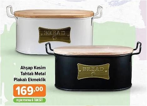 Ahşap Kesim Tahtalı Metal Plakalı Ekmeklik image