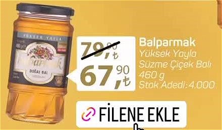 Balparmak Yüksek Yayla Süzme Çiçek Balı 460 g image