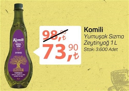 Komili Yumuşak Sızma Zeytinyağ 1 L image