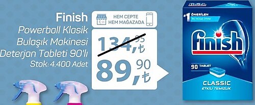 Finish Powerball Klasik Bulaşık Makinesi Deterjan Tableti 90'lı image