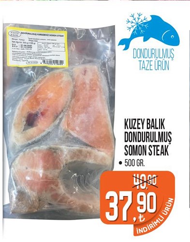 Kuzey Balık Dondurulmuş Somon Steak 500 Gr image