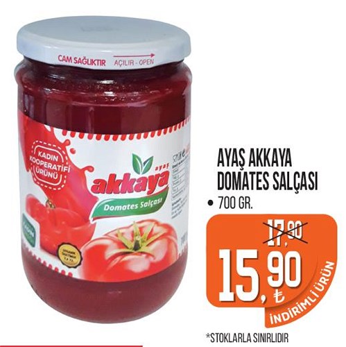 Ayaş Akkaya Domates Salçası 700 Gr image