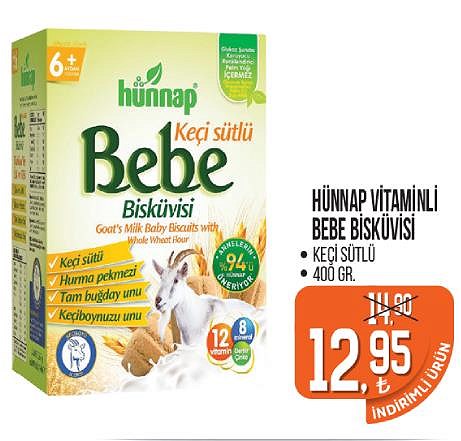 Hünnap Vitaminli Bebe Bisküvisi Keçi Sütlü 400 Gr image