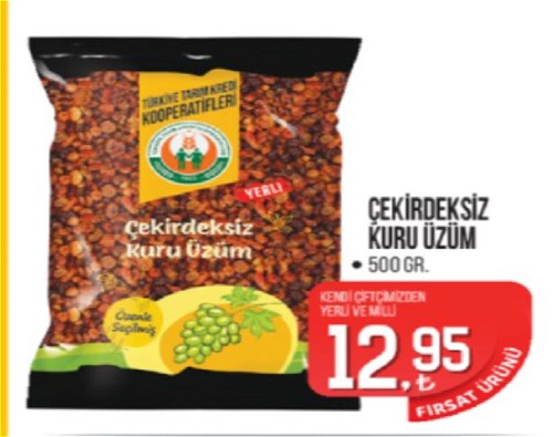 Tarım Kredi Birlik Çekirdeksiz Kuru Üzüm 500 gr image