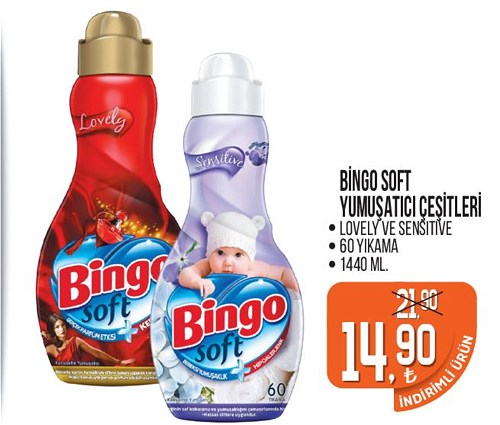 Bingo Soft Yumuşatıcı Çeşitleri 60 Yıkama 1440 ml image