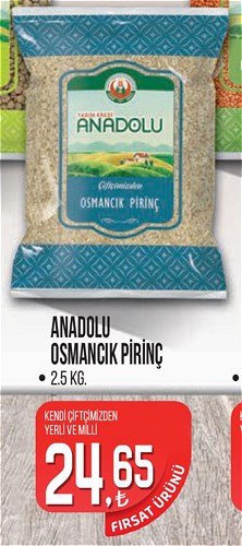 Tarım Kredi Birlik Anadolu Osmancık Pirinç 2.5 Kg image