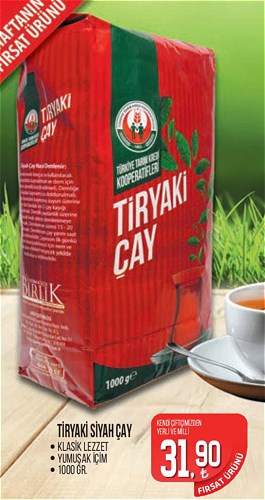 Tarım Kredi Birlik Tiryaki Siyah Çay 1000 gr image