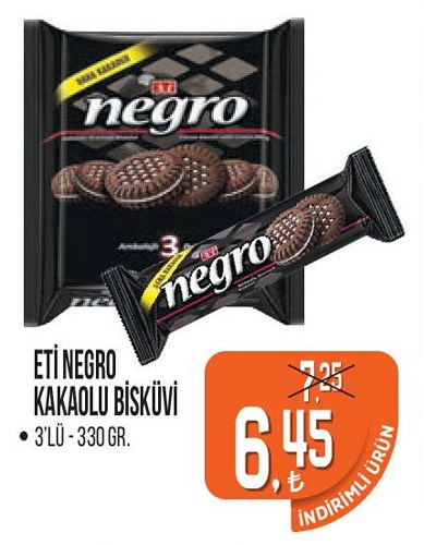 Eti Negro Kakaolu Bisküvi 3'lü 330 gr image