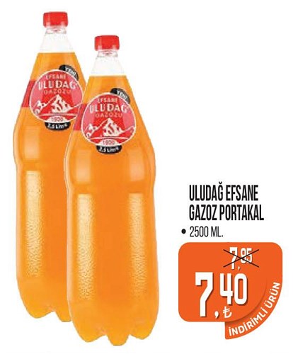 Uludağ Efsane Gazoz Portakal 2500 ml image