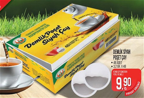 Tarım Kredi Birlik Demlik Siyah Poşet Çay 48 Adet 3.2 gr x 48 image