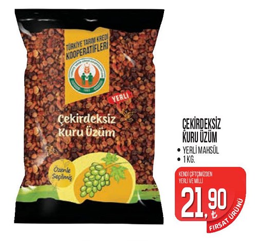 Tarım Kredi Birlik Çekirdeksiz Kuru Üzüm 1 kg image