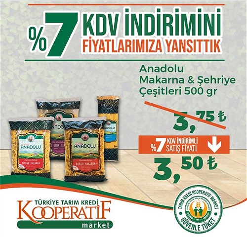 Tarım Kredi Birlik Anadolu Makarna&Şehriye Çeşitleri 500 gr image