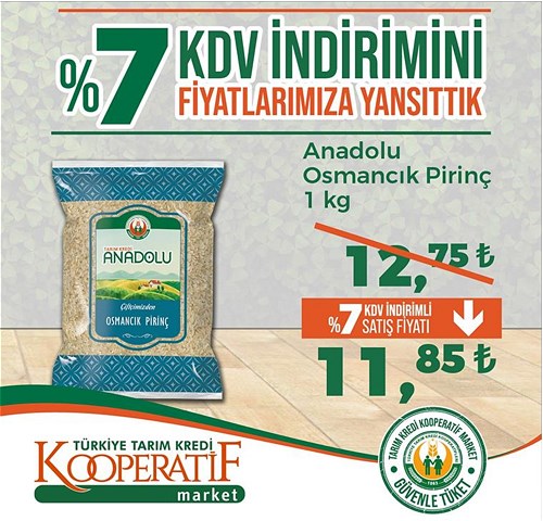 Tarım Kredi Birlik Anadolu Osmancık Pirinç 1 kg image