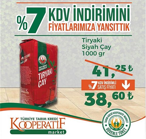 Tarım Kredi Birlik Tiryaki Siyah Çay 1000 gr image