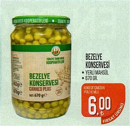 Tarım Kredi Birlik Bezelye Konservesi 670 Gr image