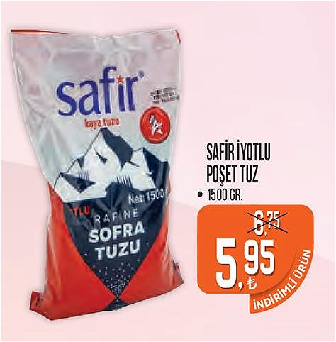 Safir İyotlu Poşet Tuz 1500 gr image