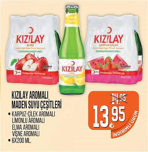 Kızılay Aromalı Maden Suyu Çeşitleri 6x200 ml image